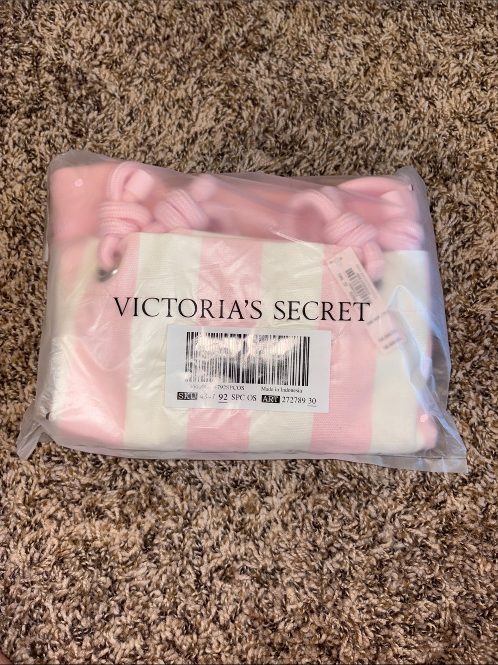 Victoria's Secret Heritage Striped Canvas Tote NEW - Picture 5 of 5